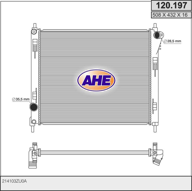 120197 AHE Радиатор, охлаждение двигателя