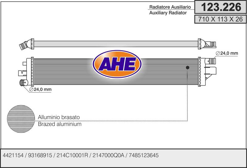 123226 AHE Радиатор, охлаждение двигателя