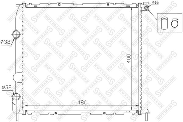 1026199SX STELLOX Радиатор, охлаждение двигателя