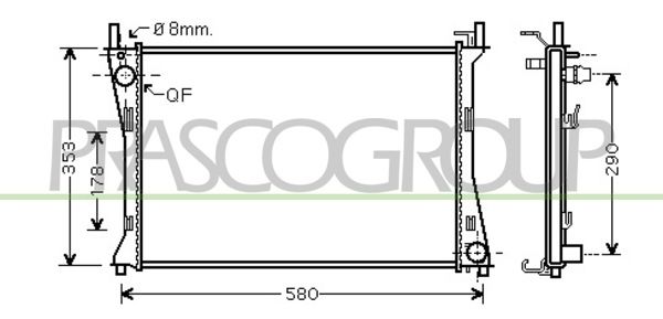 FD340R004 PRASCO Радиатор, охлаждение двигателя