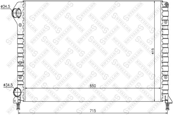 1025477SX STELLOX Радиатор, охлаждение двигателя