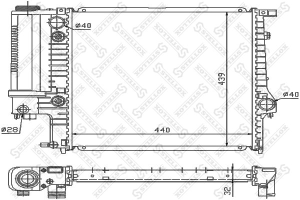 1025551SX STELLOX Радиатор, охлаждение двигателя