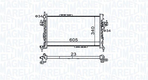 350213977000 MAGNETI MARELLI Радиатор, охлаждение двигателя