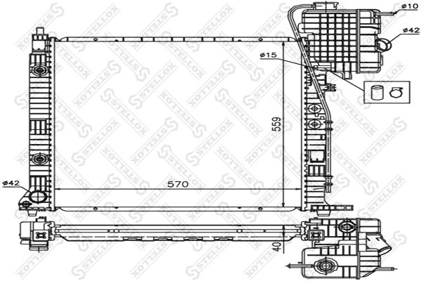 1025873SX STELLOX Радиатор, охлаждение двигателя