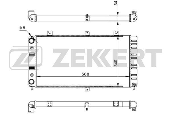 MK1529 ZEKKERT Радиатор, охлаждение двигателя