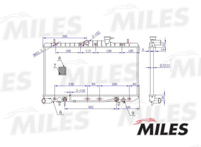 ACRM066 MILES Радиатор, охлаждение двигателя