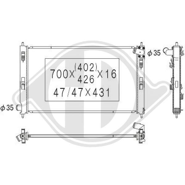 DCM2532 DIEDERICHS Радиатор, охлаждение двигателя