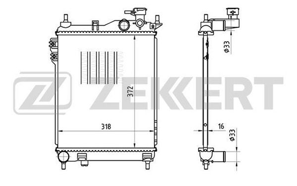 MK1174 ZEKKERT Радиатор, охлаждение двигателя