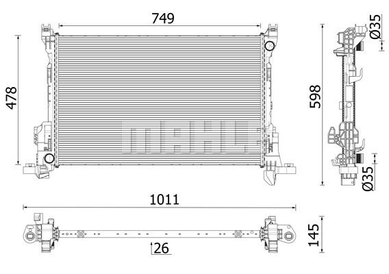 CR2637000P MAHLE Радиатор, охлаждение двигателя