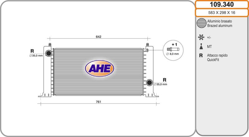 109340 AHE Радиатор, охлаждение двигателя