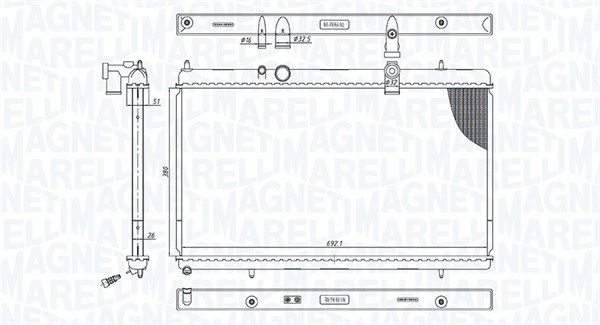 350213200900 MAGNETI MARELLI Радиатор, охлаждение двигателя