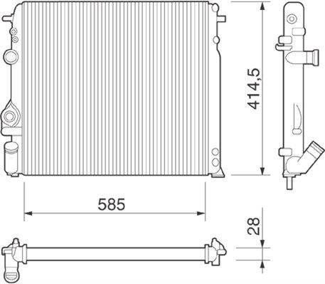 350213264000 MAGNETI MARELLI Радиатор, охлаждение двигателя