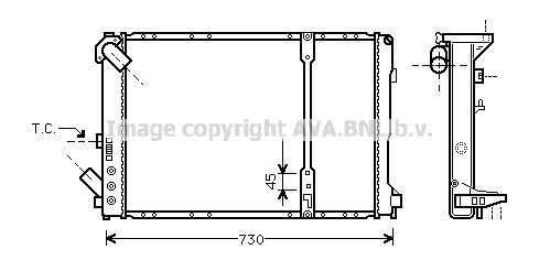 RT2209 AVA QUALITY COOLING Радиатор, охлаждение двигателя