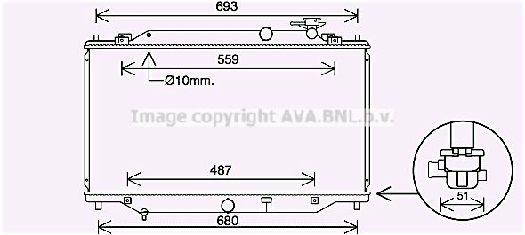 MZ2269 AVA QUALITY COOLING Радиатор, охлаждение двигателя