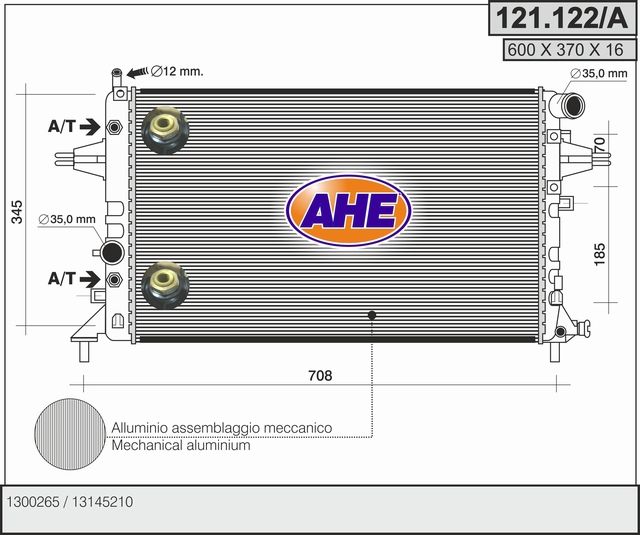 121122A AHE Радиатор, охлаждение двигателя