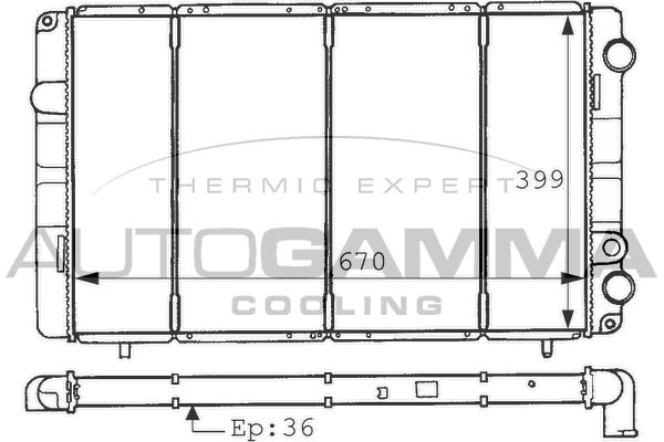 100915 AUTOGAMMA Радиатор, охлаждение двигателя