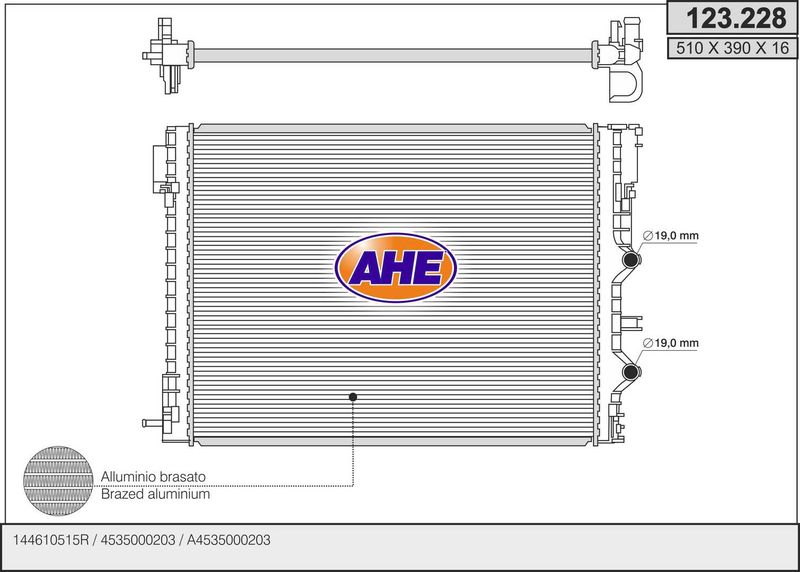 123228 AHE Радиатор, охлаждение двигателя