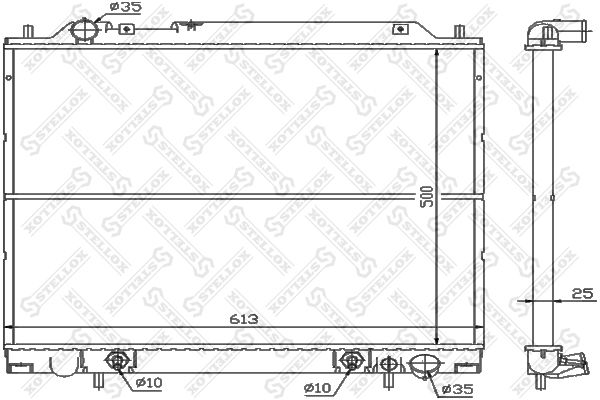 1025955SX STELLOX Радиатор, охлаждение двигателя