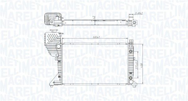 350213177500 MAGNETI MARELLI Радиатор, охлаждение двигателя