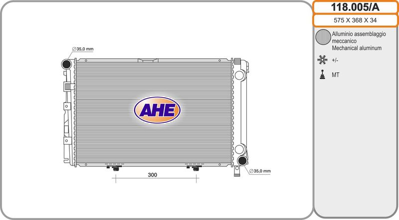 118005 AHE Радиатор, охлаждение двигателя