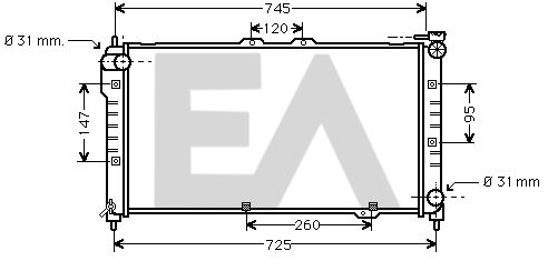 31R52046 EACLIMA Радиатор, охлаждение двигателя