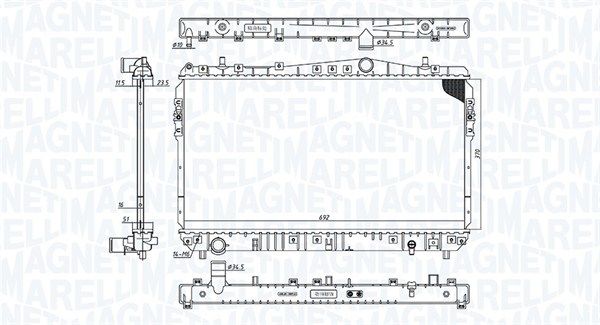 350213197600 MAGNETI MARELLI Радиатор, охлаждение двигателя