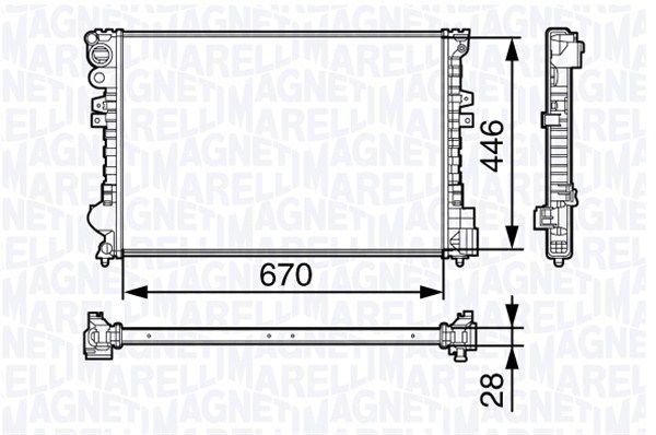 350213131400 MAGNETI MARELLI Радиатор, охлаждение двигателя