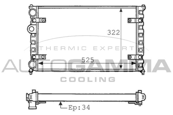 100947 AUTOGAMMA Радиатор, охлаждение двигателя