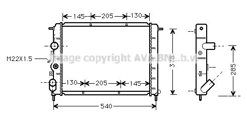 RT2258 AVA QUALITY COOLING Радиатор, охлаждение двигателя