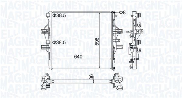 350213204700 MAGNETI MARELLI Радиатор, охлаждение двигателя