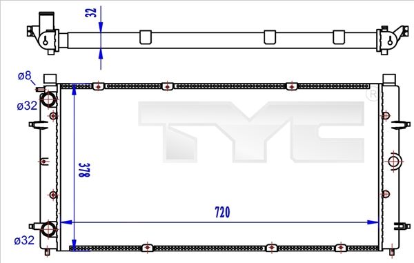 7370059R TYC Радиатор, охлаждение двигателя