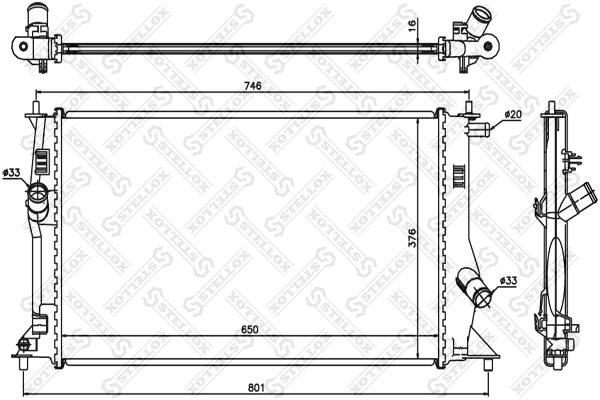 1026698SX STELLOX Радиатор, охлаждение двигателя