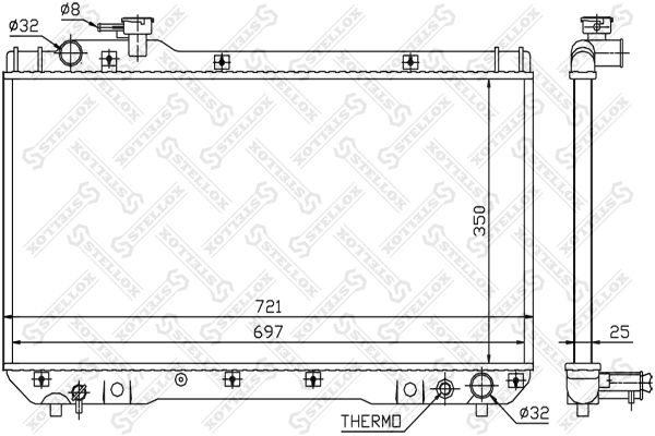 1025374SX STELLOX Радиатор, охлаждение двигателя