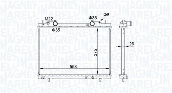 350213163900 MAGNETI MARELLI Радиатор, охлаждение двигателя