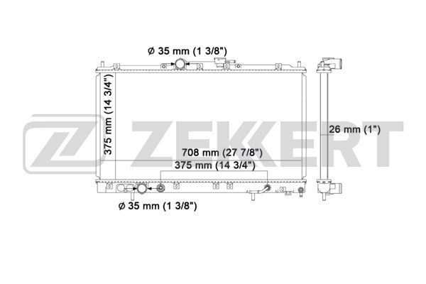 MK1365 ZEKKERT Радиатор, охлаждение двигателя