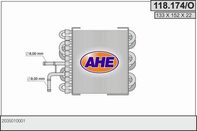 118174O AHE Радиатор, охлаждение двигателя