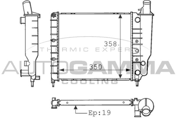 100865 AUTOGAMMA Радиатор, охлаждение двигателя