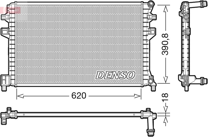 DRM02018 DENSO Радиатор, охлаждение двигателя