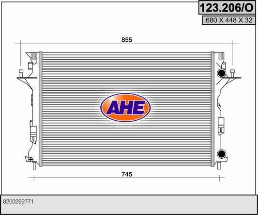 123206O AHE Радиатор, охлаждение двигателя