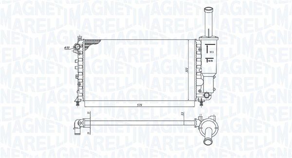 350213902000 MAGNETI MARELLI Радиатор, охлаждение двигателя