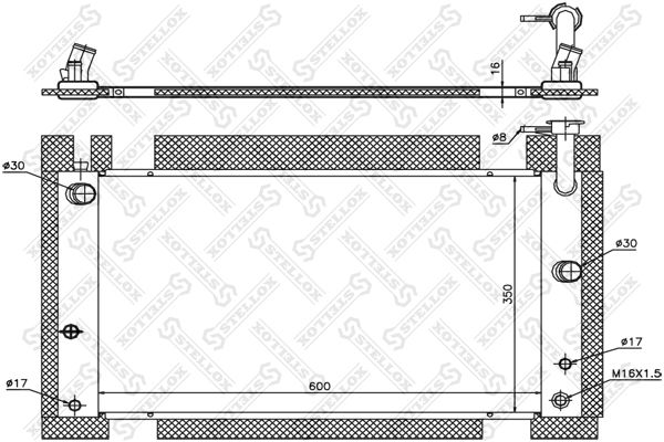 1026333SX STELLOX Радиатор, охлаждение двигателя