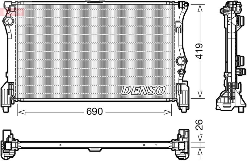 DRM17112 DENSO Радиатор, охлаждение двигателя