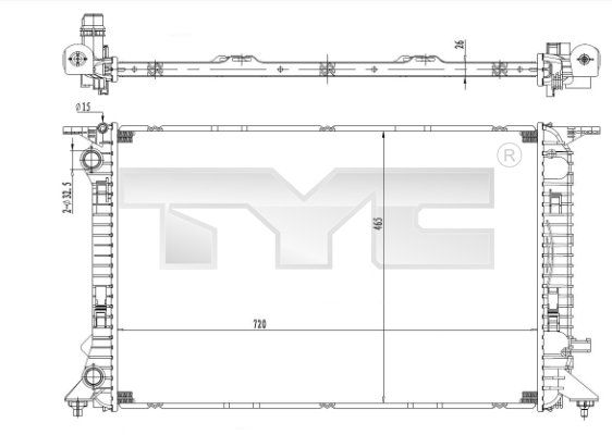 7020036 TYC Радиатор, охлаждение двигателя