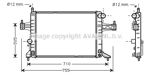 OLA2306 AVA QUALITY COOLING Радиатор, охлаждение двигателя