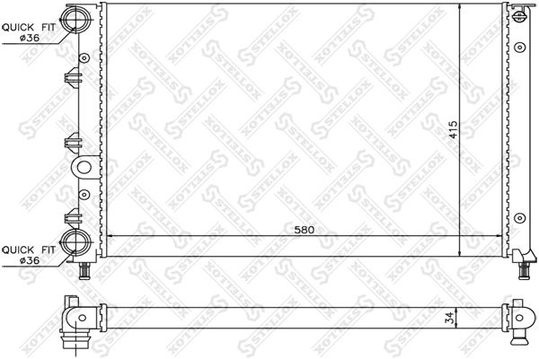 1025492SX STELLOX Радиатор, охлаждение двигателя