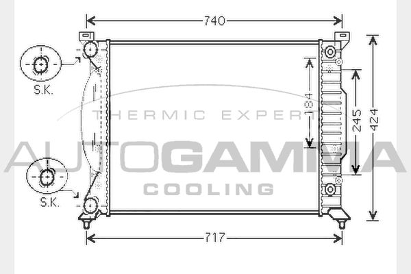 104601 AUTOGAMMA Радиатор, охлаждение двигателя