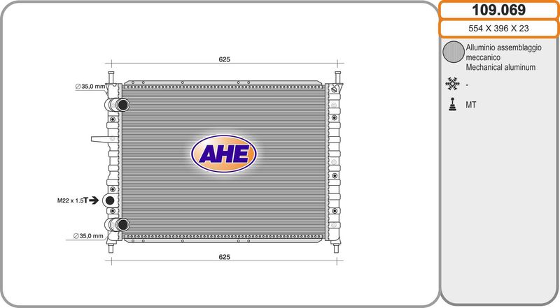 109069 AHE Радиатор, охлаждение двигателя