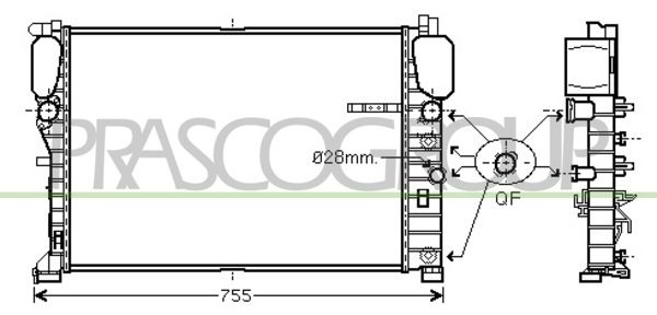 ME039R005 PRASCO Радиатор, охлаждение двигателя