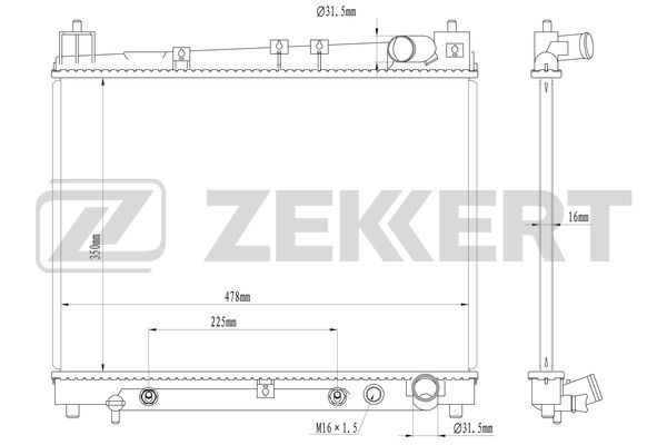 MK1582 ZEKKERT Радиатор, охлаждение двигателя