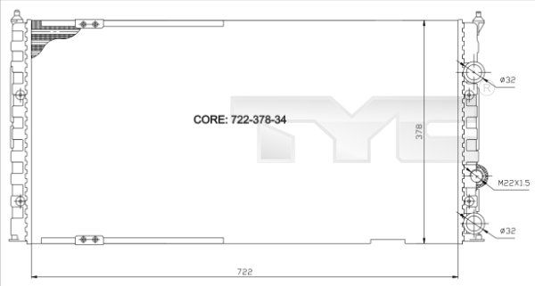 7370011 TYC Радиатор, охлаждение двигателя